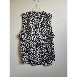Vince Camuto Women's Animal Print Sleeveless Top Blouse Size XXL